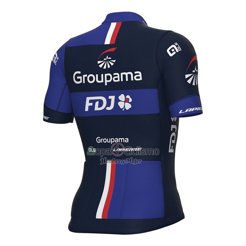 Groupama FDJ Ropa Ciclismo Culotte Corto 2023 Mangas Cortas Negro Violeta